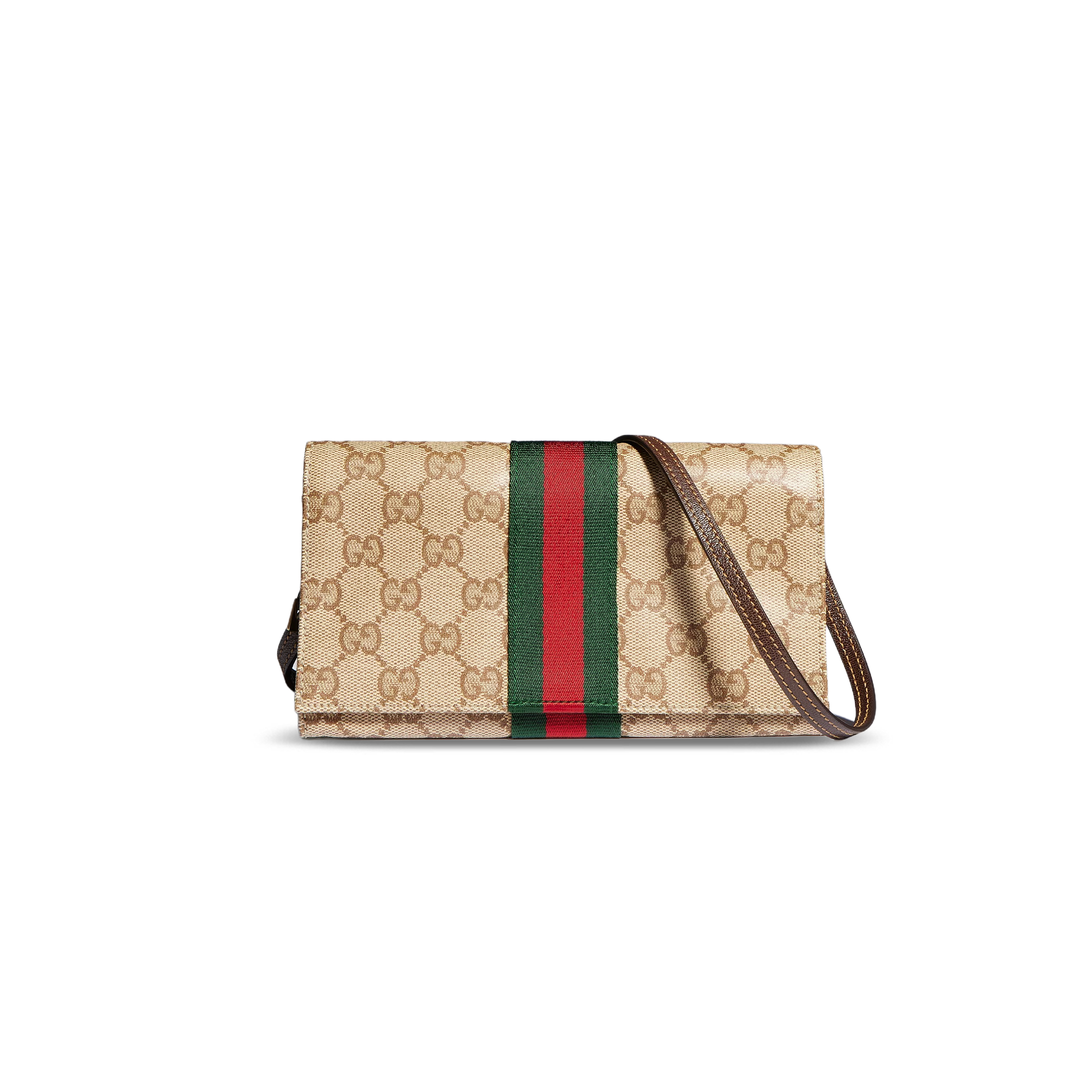 GUCCI SMALL POUCH WITH STRAP AND WEB A002KM (19*11.5*8cm)